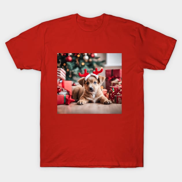 Cuddly Christmas Puppy T-Shirt by nancy.hajjar@yahoo.com